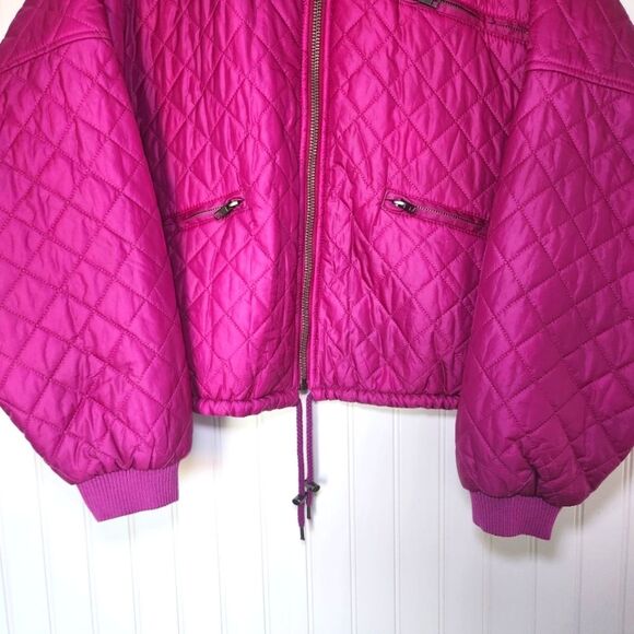 FREE PEOPLE Purple Easy Quilted Bomber Oversized Jacket size Small - Picture 4 of 9